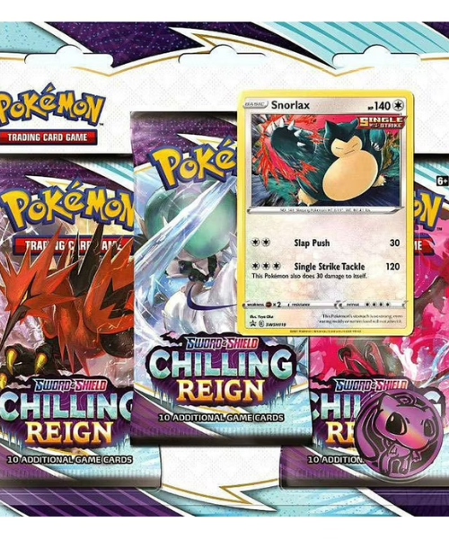 Pokemon Sword & Shield Chilling Reign 3-Pack Blister Snorlax